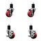 Service Caster 3'' SS Red Poly Wheel Swivel 1-3/4'' Expanding Stem Caster Set 2 Brakes, 4PK SCC-SSEX20S314-PPUB-RED-2-TLB-2-134 - alternate 1